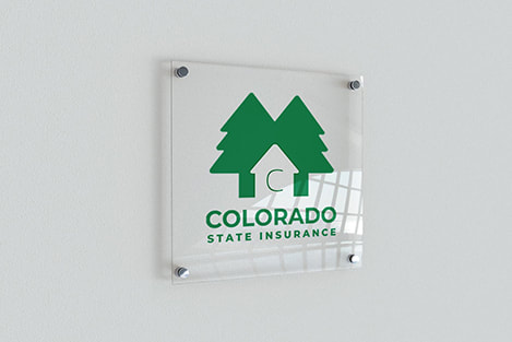 Colorado State Insurance logo printed on a fiber glass frame